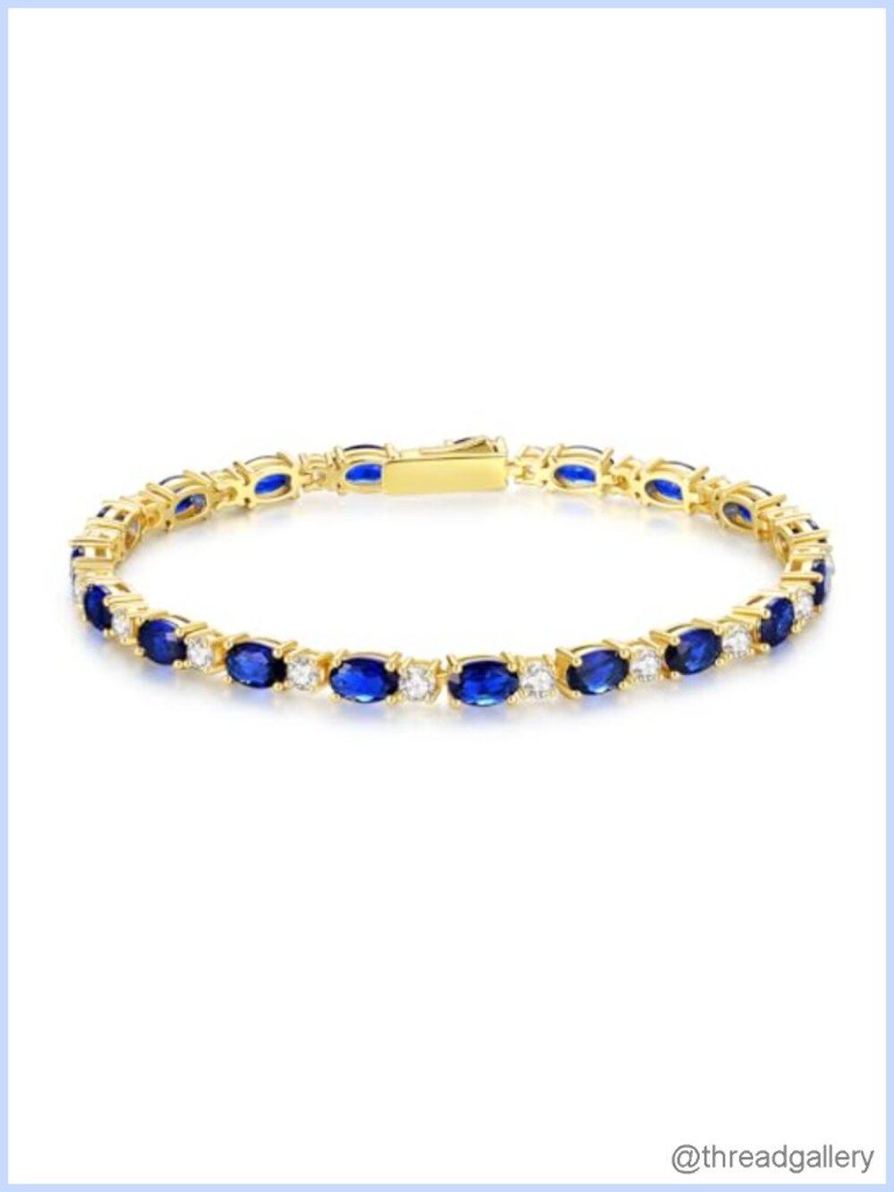 14K Gold Plated Silver Birthstone Tennis Bracelet for Women 7"